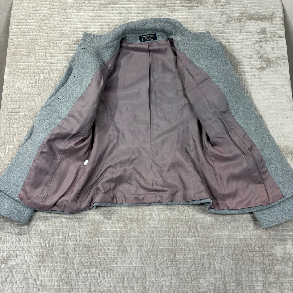 Vintage Country Shop Marshall Fields Gray Wool Mandarin Collar‎ Blazer Jacket 8 - Picture 9 of 10